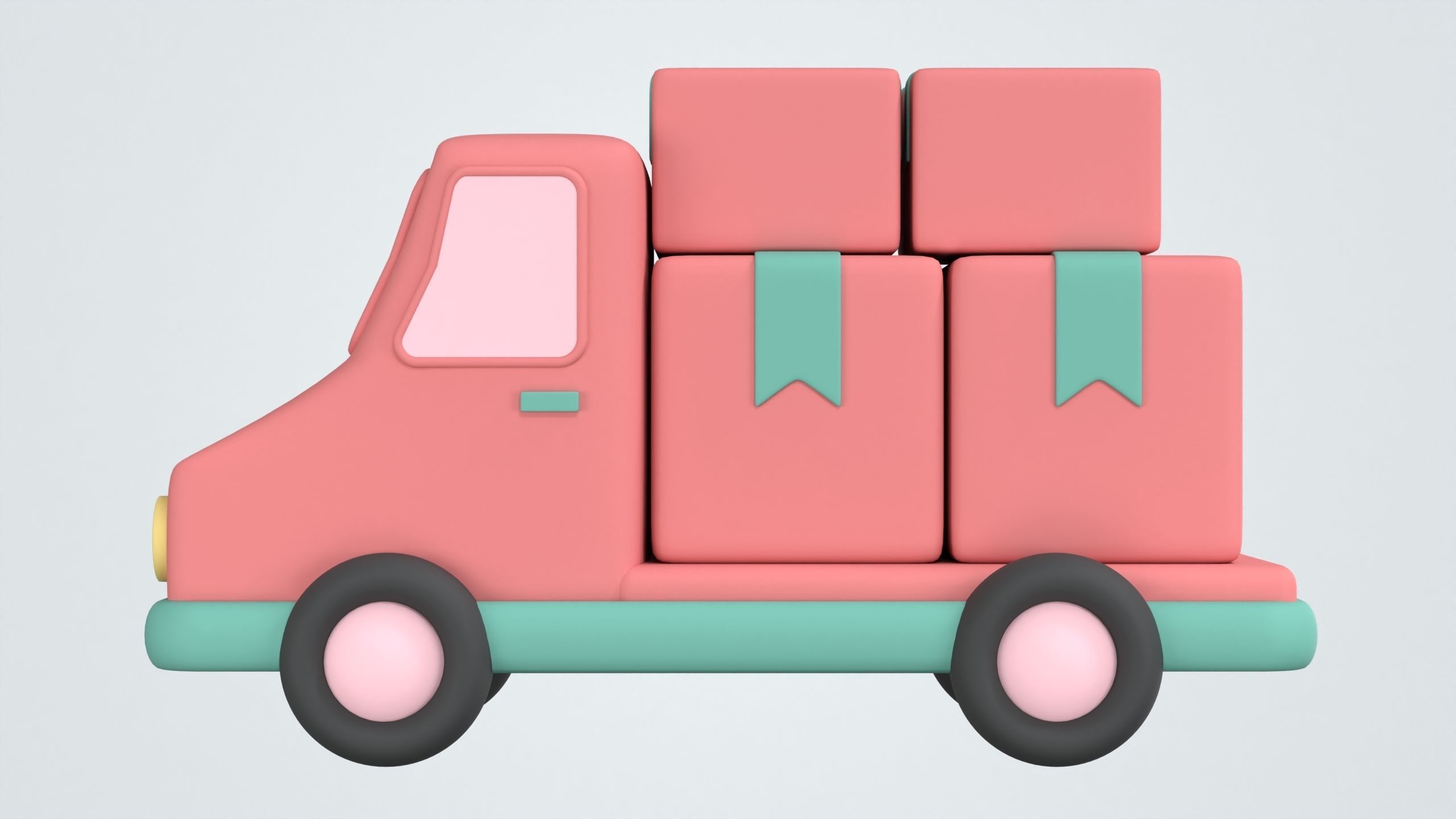 Delivery Truck 3D Icon 3D model_1