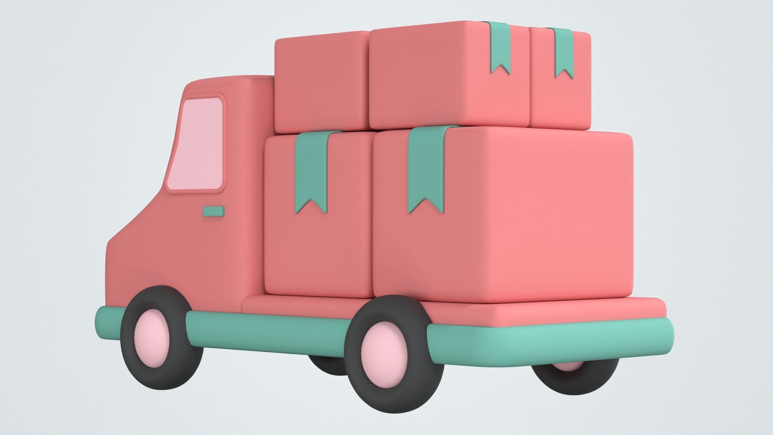 Delivery Truck 3D Icon 3D model_4