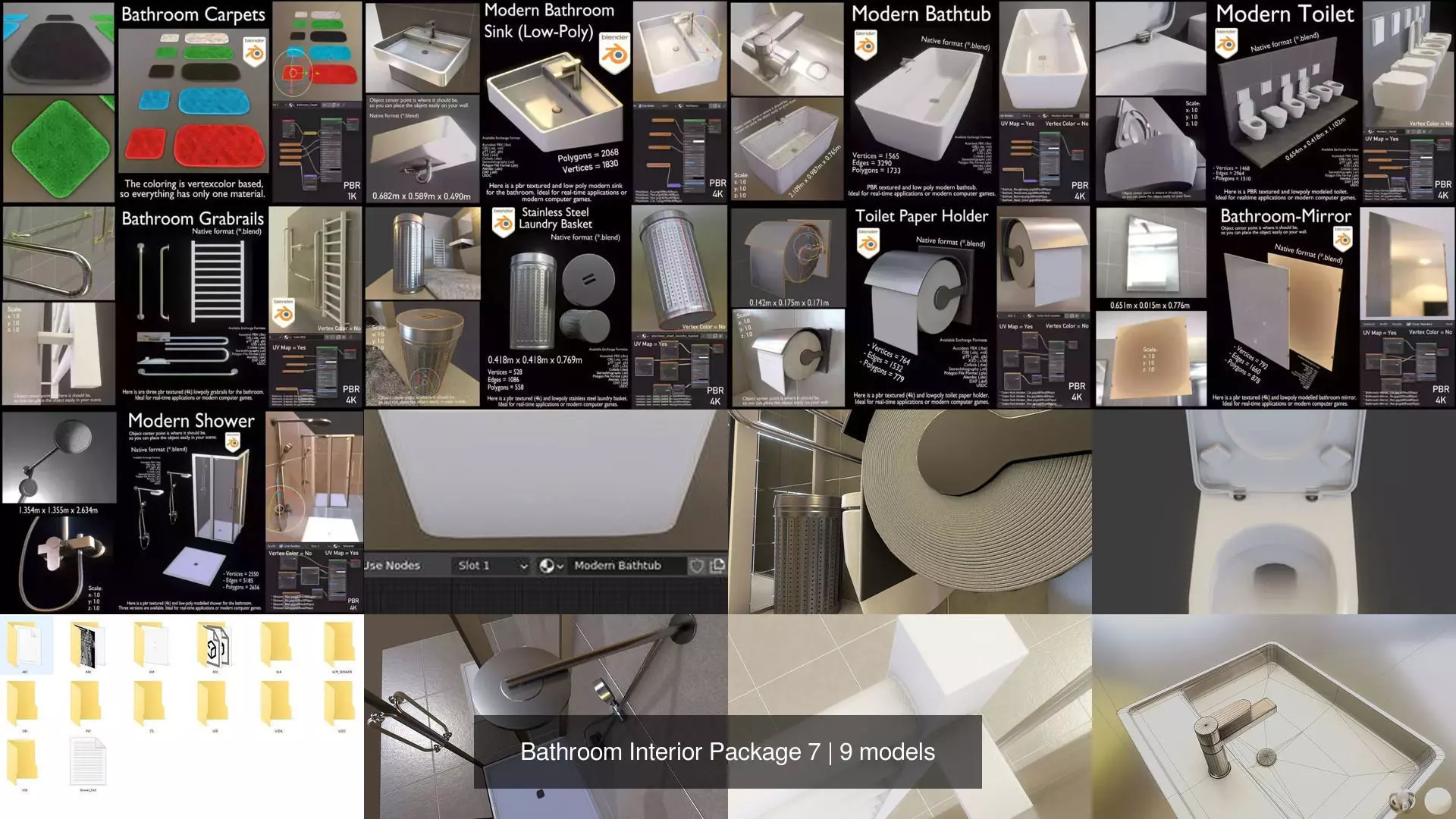 Bathroom Interior Package 7 3D Model Collection_0