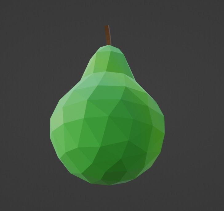 Low Poly Pear Low-poly 3D model_4