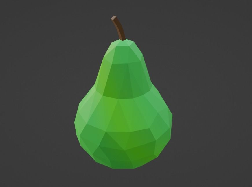 Low Poly Pear Low-poly 3D model_2