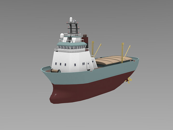 Cartoon cargo ship 3D model