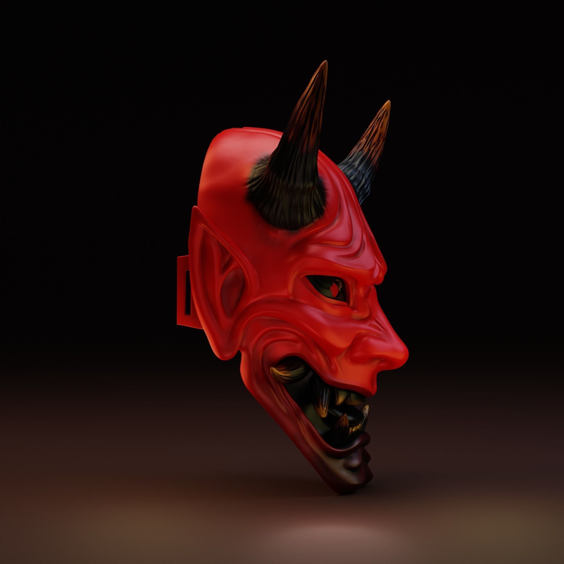 Oni Mask Mascara Samurai 3D model 3D printable | CGTrader, image size:1920x1920