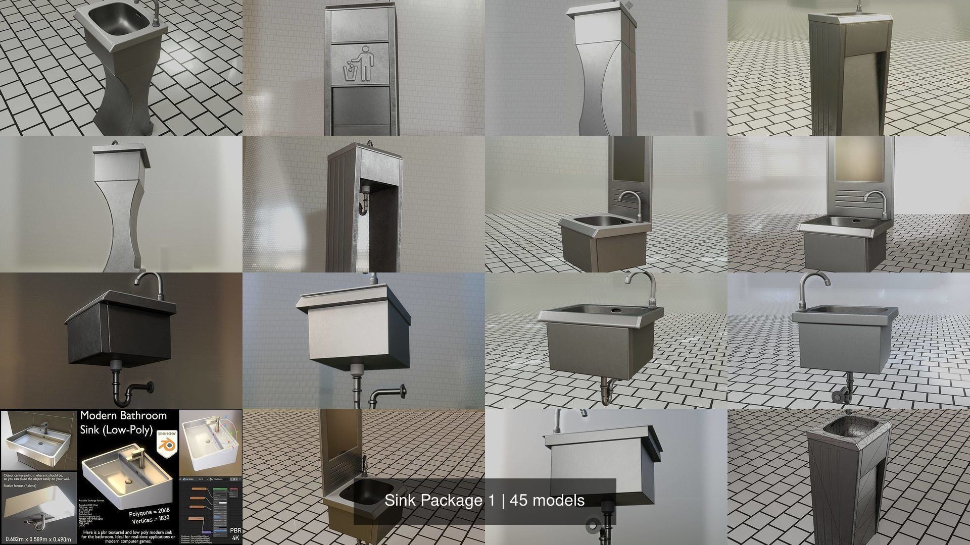 Sink Package 1 3D Model Collection_6