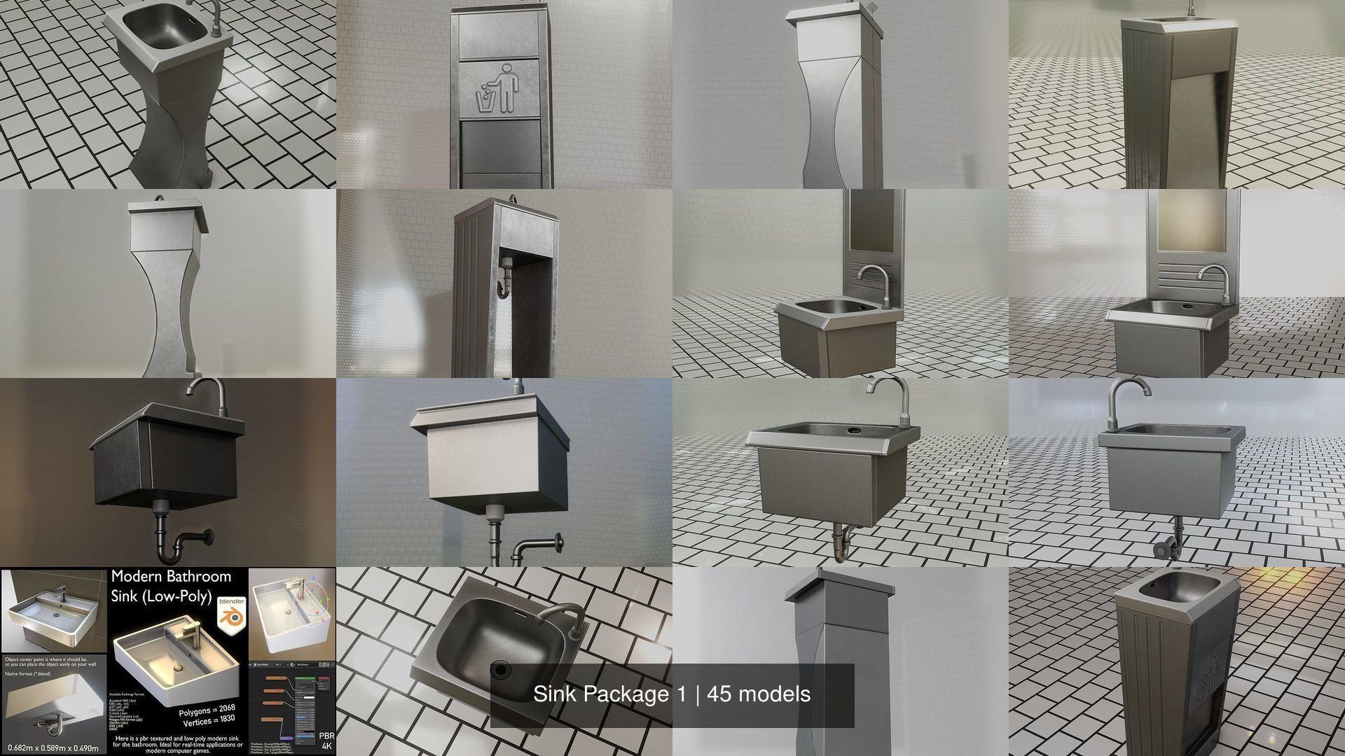 Sink Package 1 3D Model Collection_5