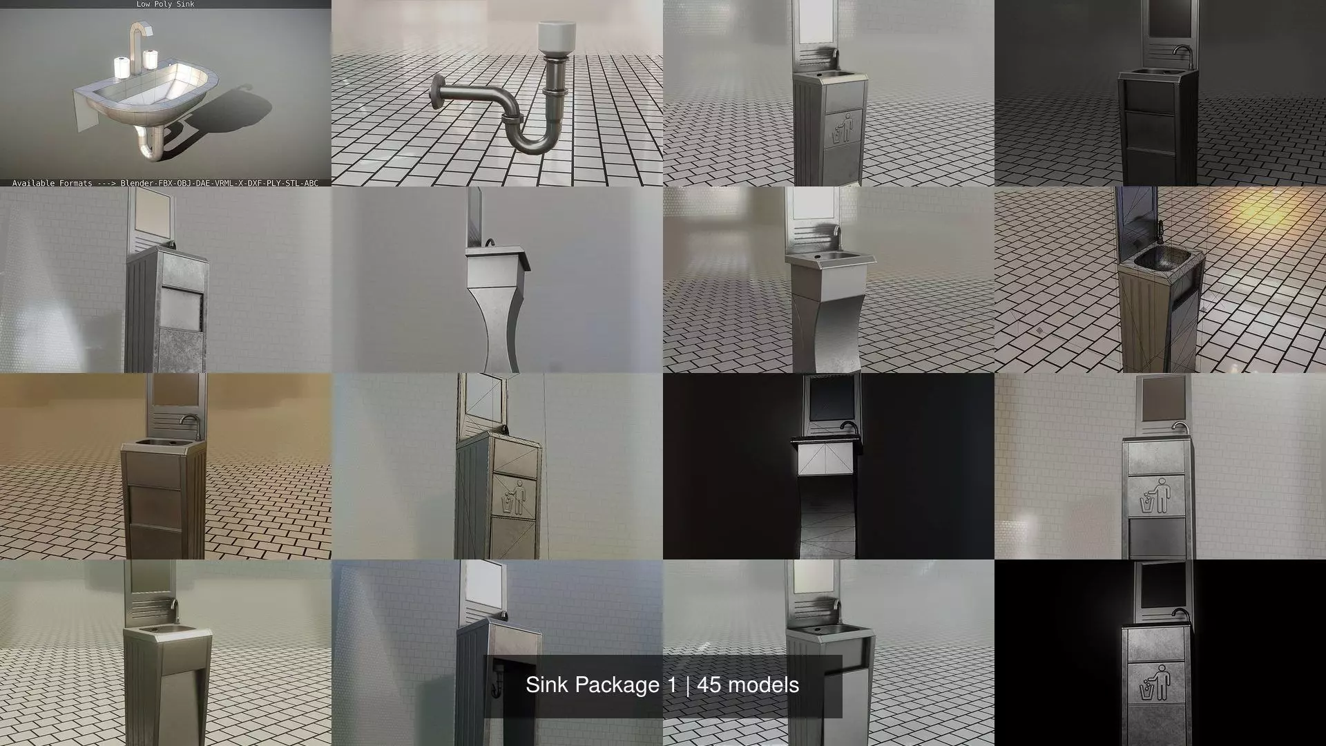 Sink Package 1 3D Model Collection_2