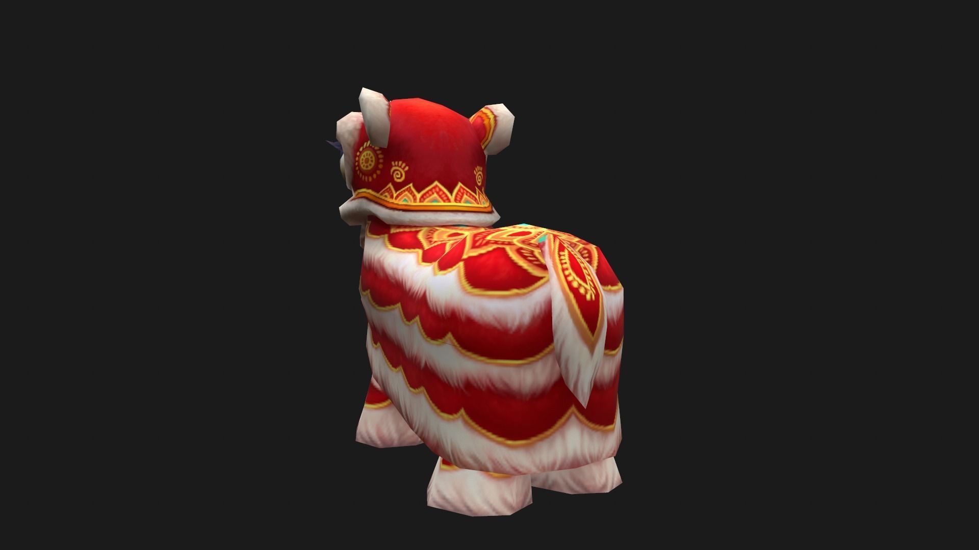 Animated Lion dance Low-poly 3D model_5
