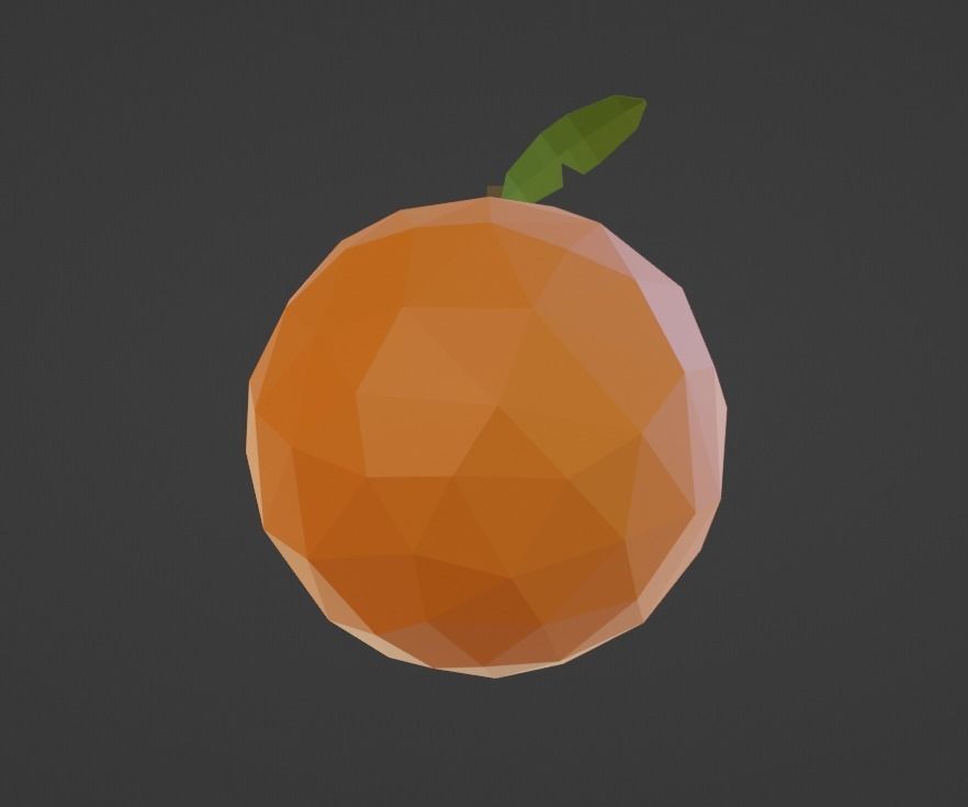 Low Poly Stylized Orange Low-poly 3D model_3