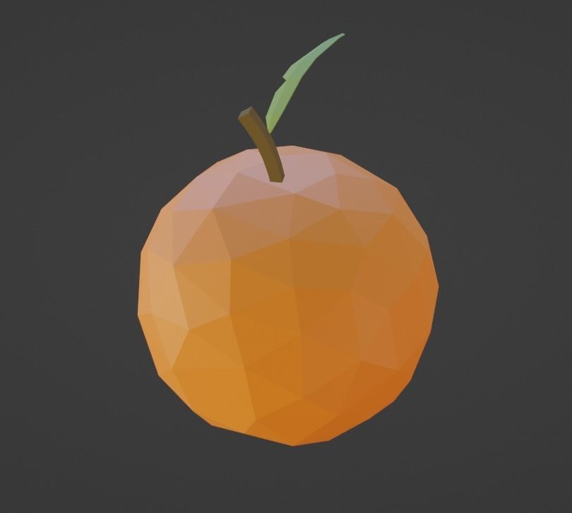 Low Poly Stylized Orange Low-poly 3D model_4