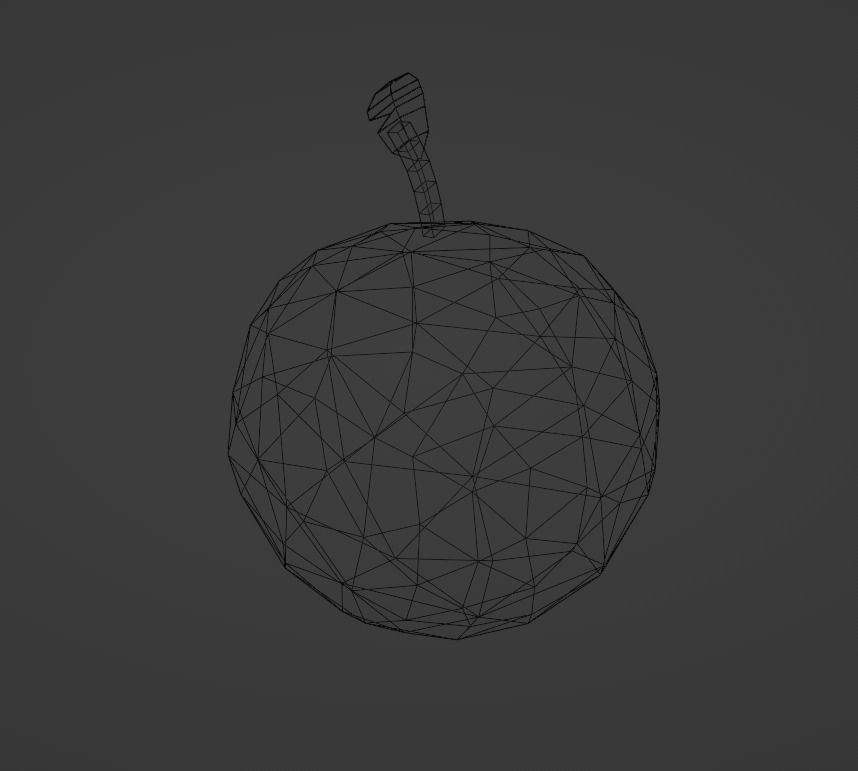 Low Poly Stylized Orange Low-poly 3D model_2