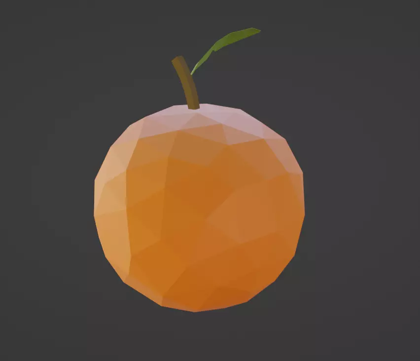 Low Poly Stylized Orange Low-poly 3D model_0