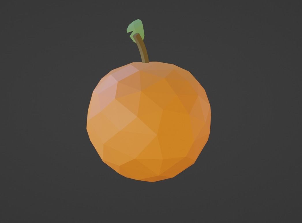 Low Poly Stylized Orange Low-poly 3D model_1