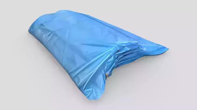 Folded Blue Tarp 3 Low-poly 3D model