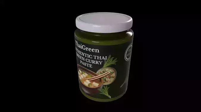 Sauces and Pastes-Thai Green Curry Paste-GAME READY PBR Low-poly 3D model