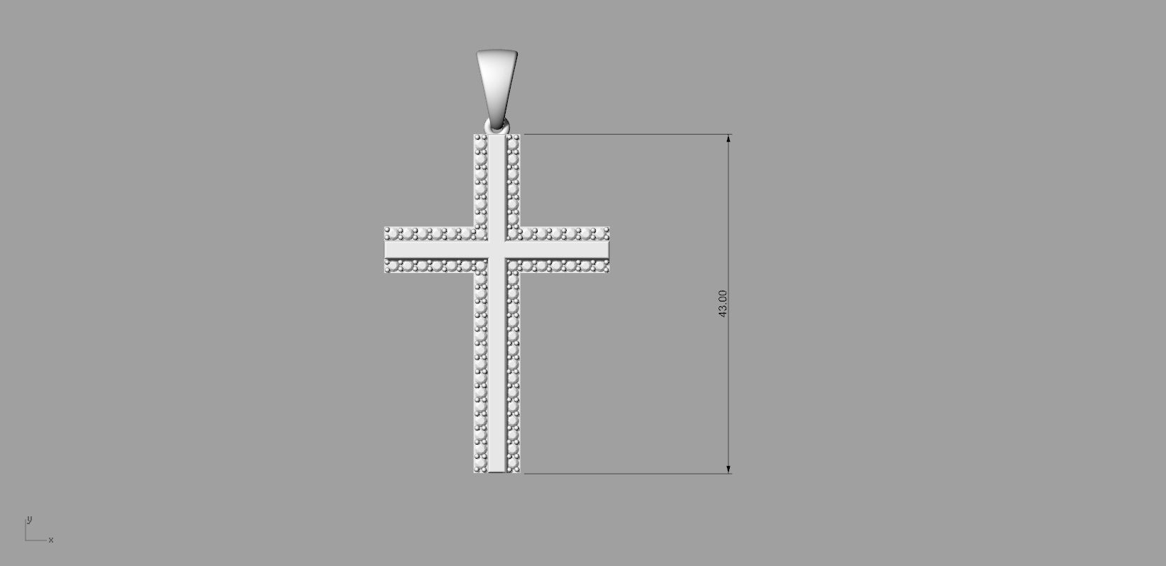 Pendant Cross 3D print model_3