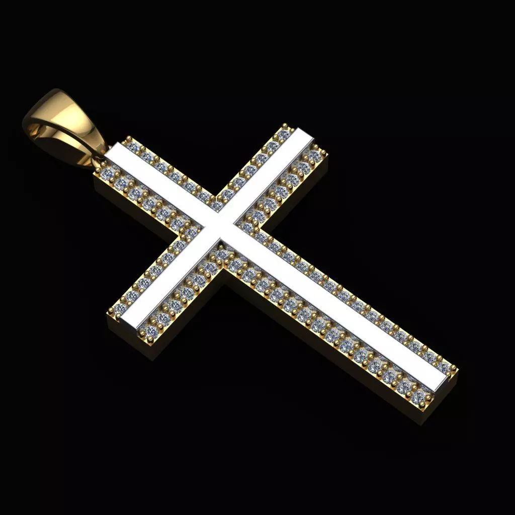 Pendant Cross 3D print model_0