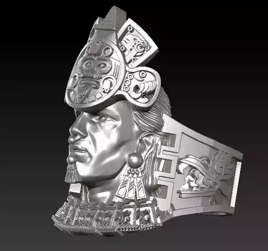 Aztec warrior ring 