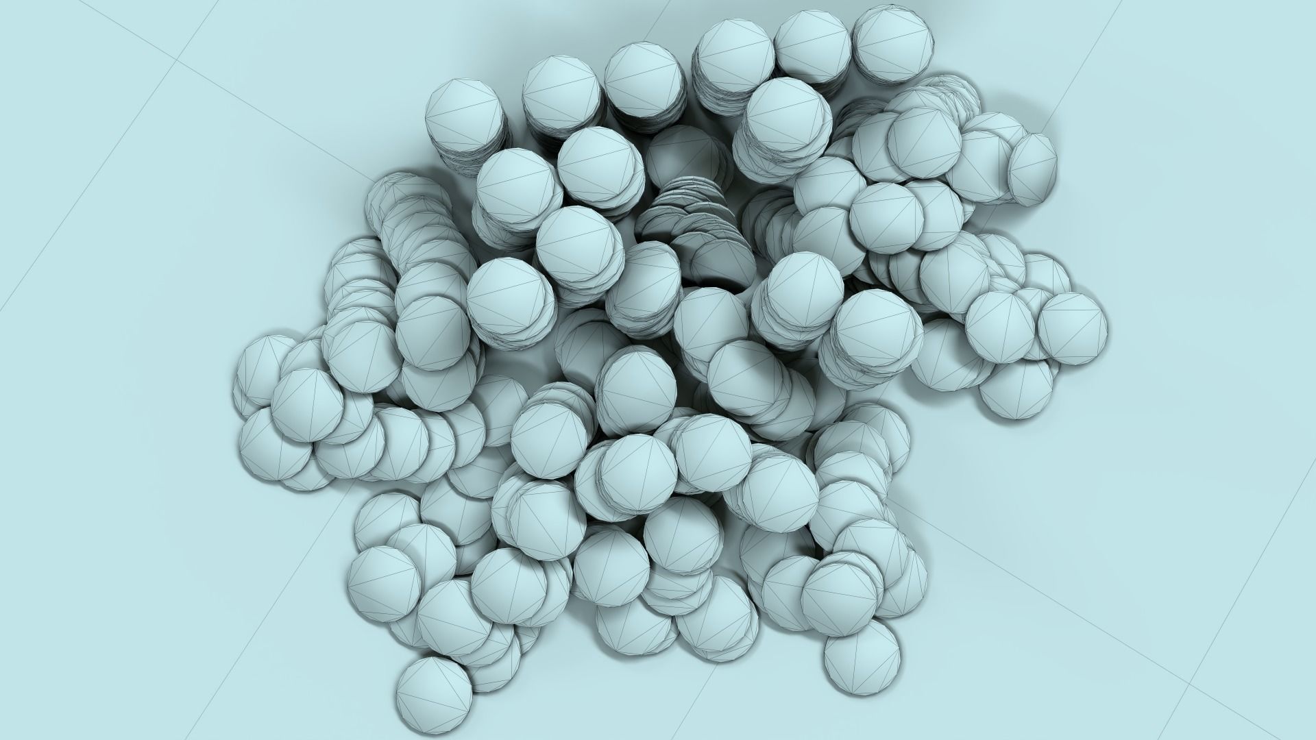 Golden Coin Pile 02 Low-poly 3D model_9