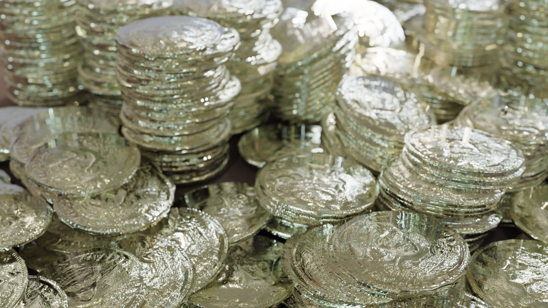 Golden Coin Pile 02 Low-poly 3D model_6