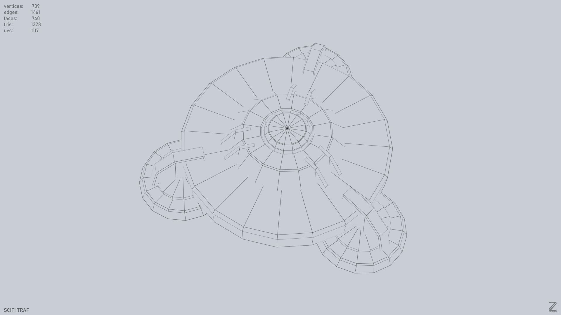 Sci fi trap Low-poly 3D model_9