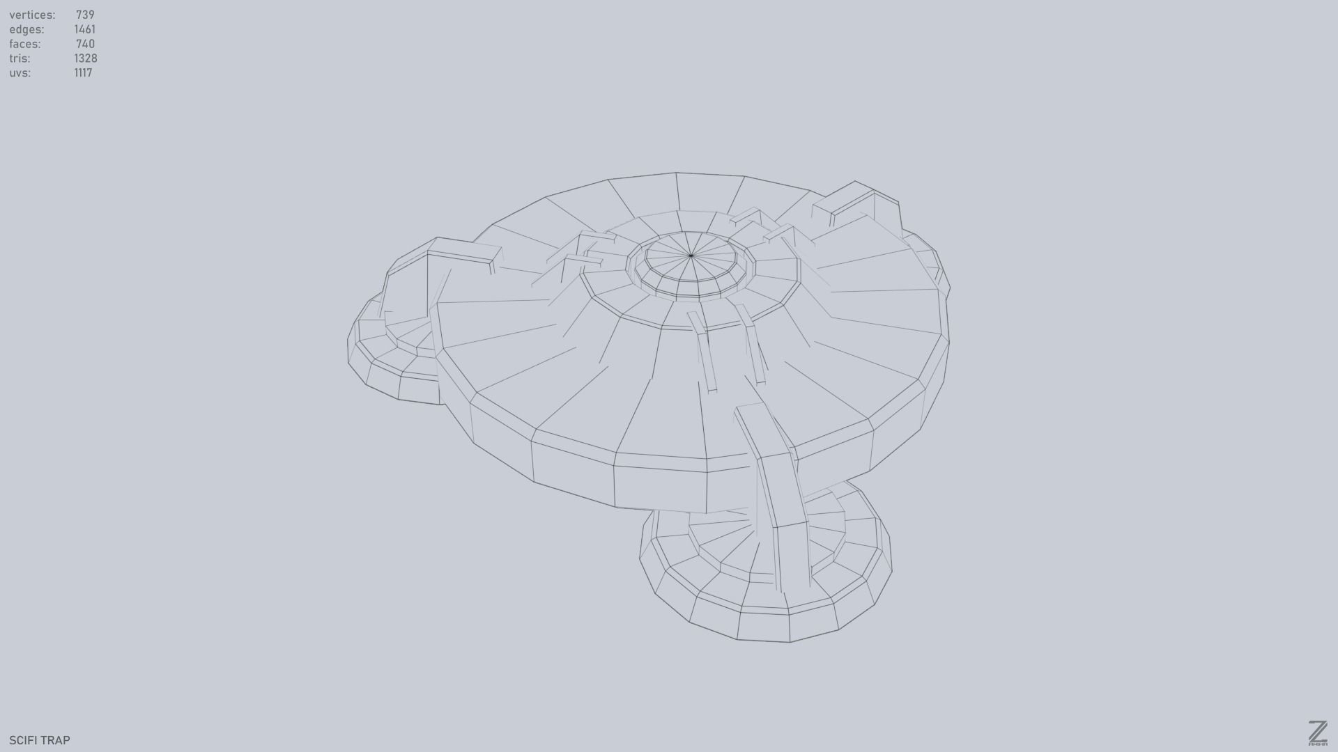 Sci fi trap Low-poly 3D model_10