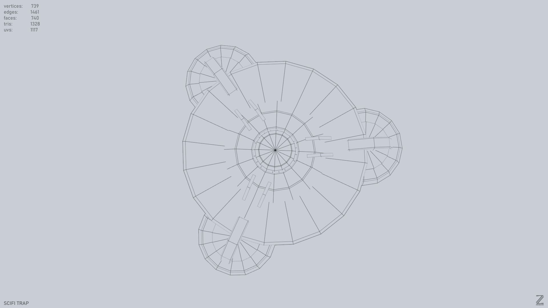 Sci fi trap Low-poly 3D model_13