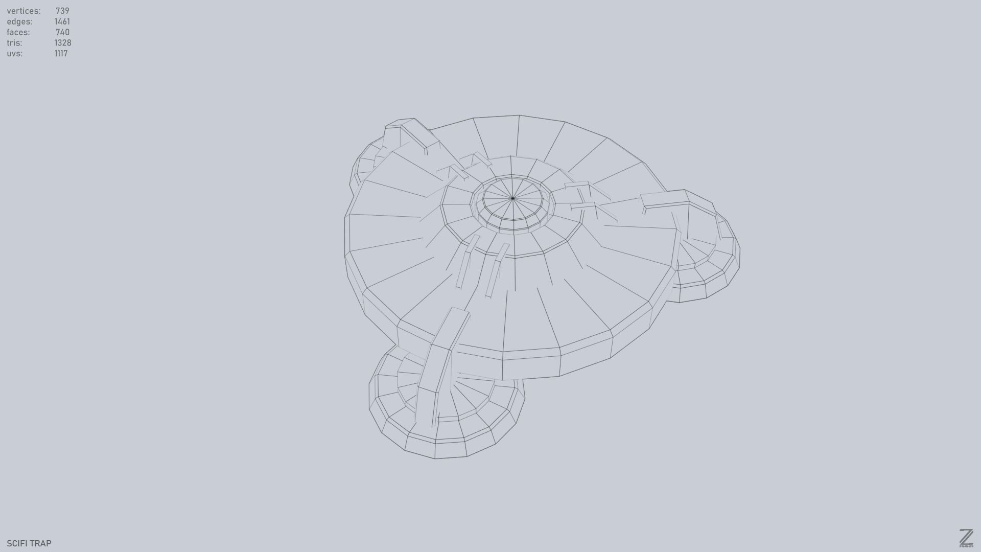 Sci fi trap Low-poly 3D model_14