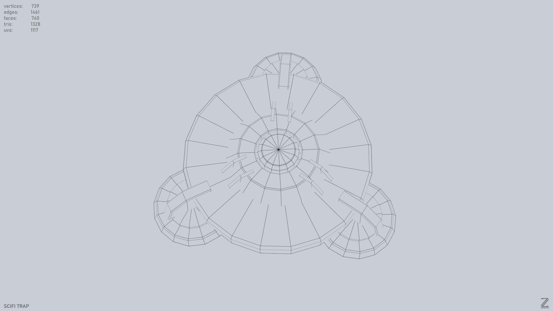 Sci fi trap Low-poly 3D model_11