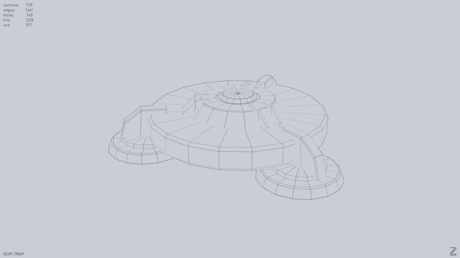 Sci fi trap Low-poly 3D model_12