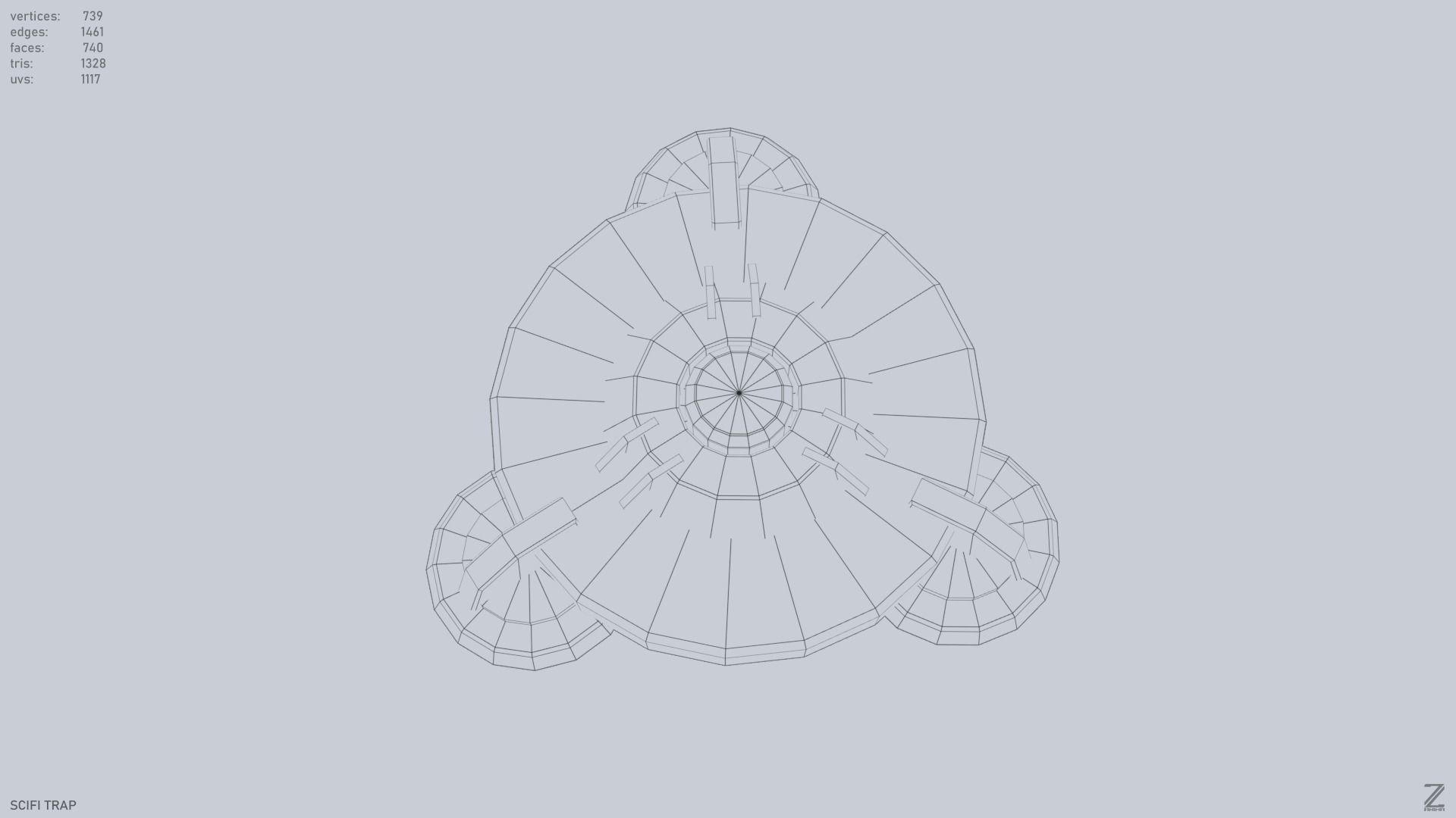 Sci fi trap Low-poly 3D model_15