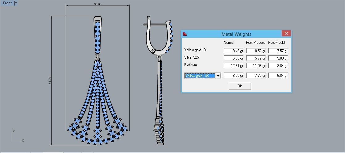 Jewelry Earrings Gold Elegant 3D print model_4