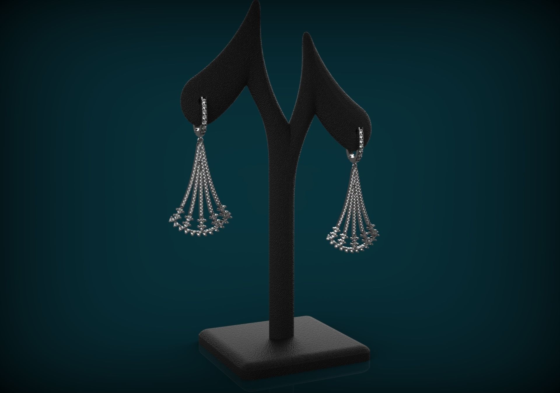 Jewelry Earrings Gold Elegant 3D print model_1