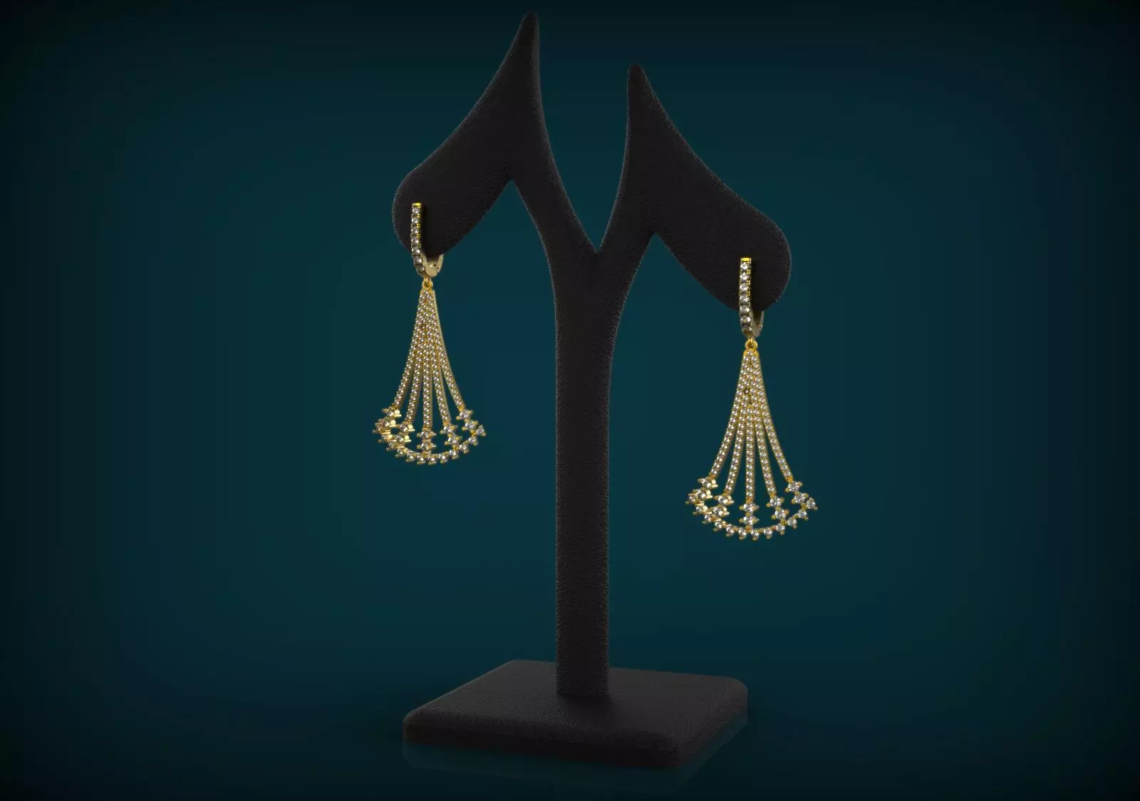 Jewelry Earrings Gold Elegant 3D print model_0