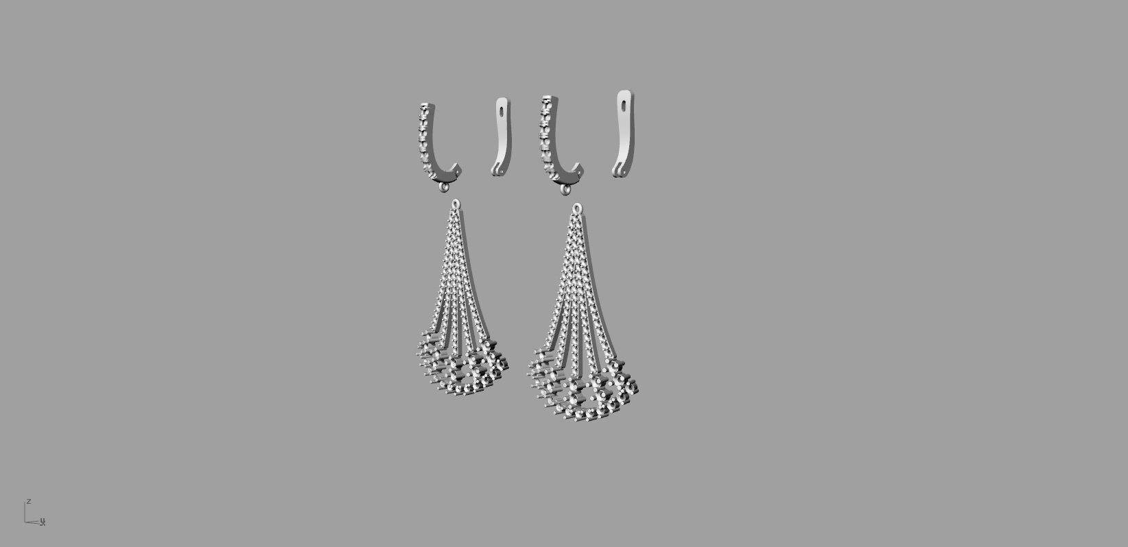 Jewelry Earrings Gold Elegant 3D print model_5