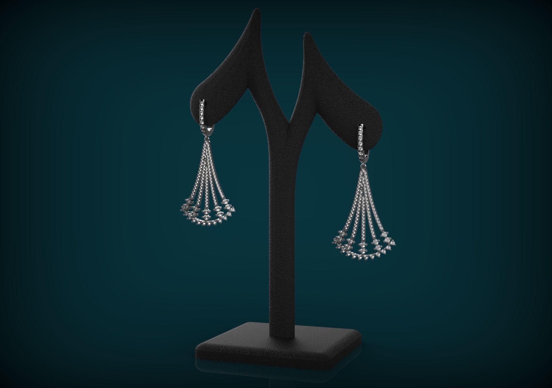 Jewelry Earrings Gold Elegant 3D print model_2