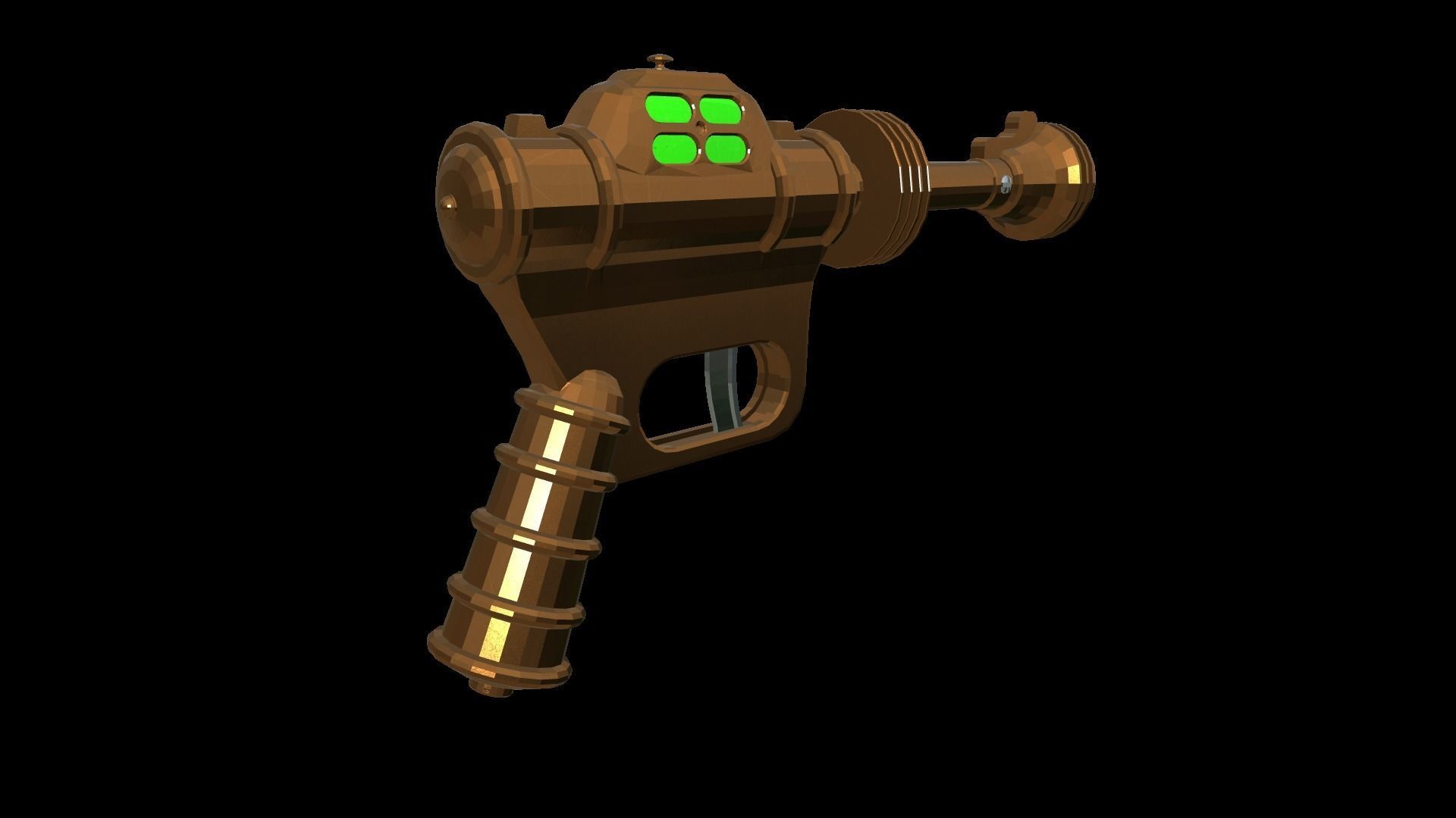 Low Poly Futuristic Raygun 3D Model Low-poly 3D model_1