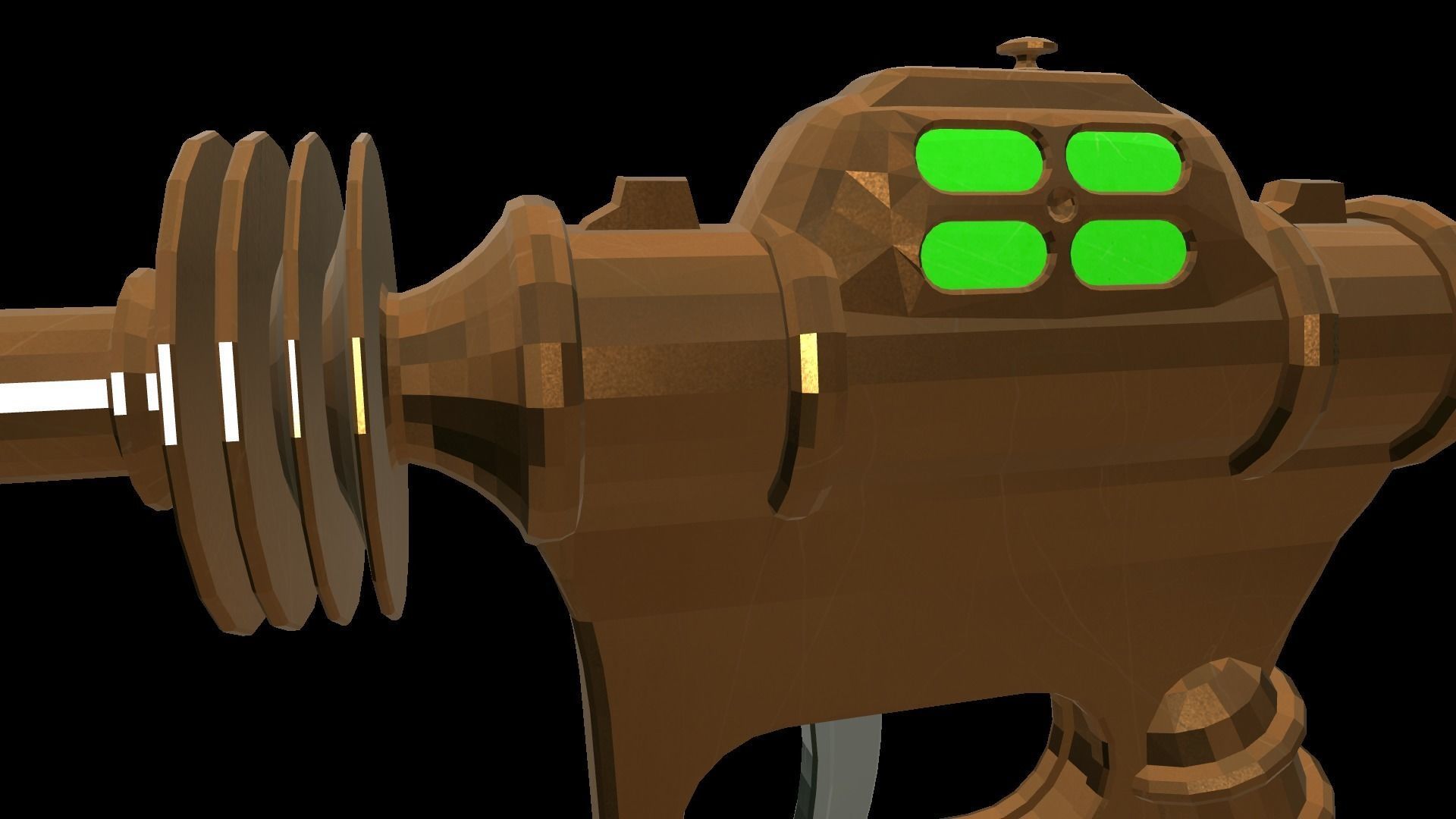 Low Poly Futuristic Raygun 3D Model Low-poly 3D model_3