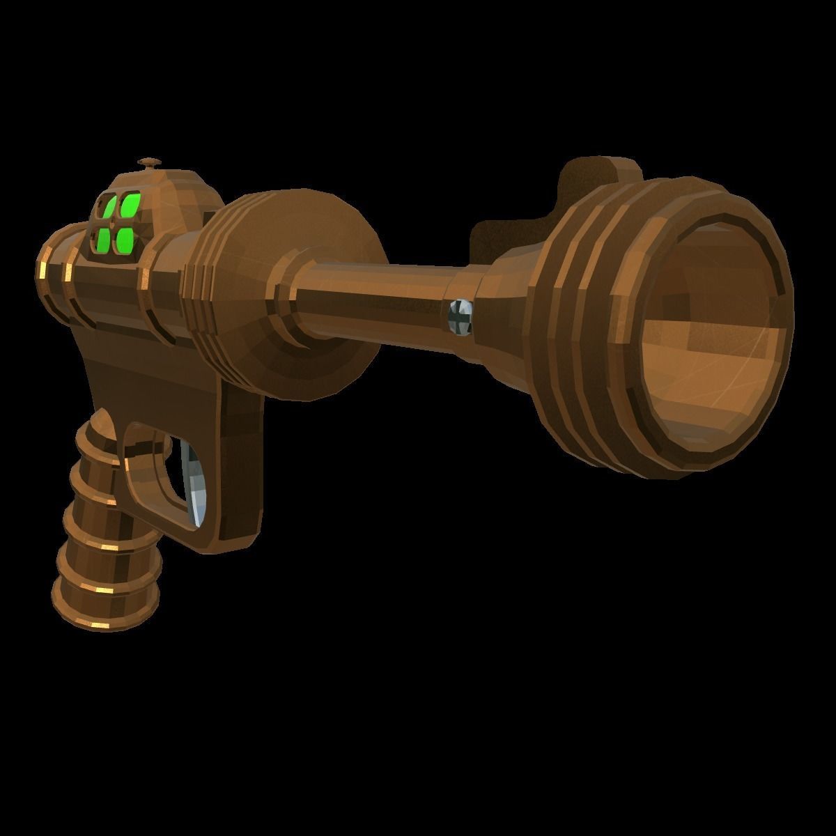 Low Poly Futuristic Raygun 3D Model Low-poly 3D model_8