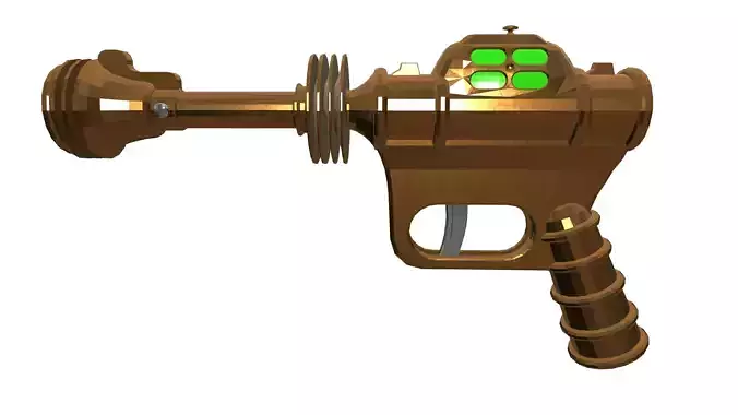Low Poly Futuristic Raygun 3D Model