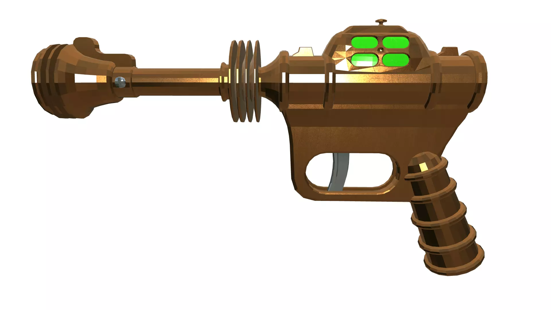 Low Poly Futuristic Raygun 3D Model Low-poly 3D model_0