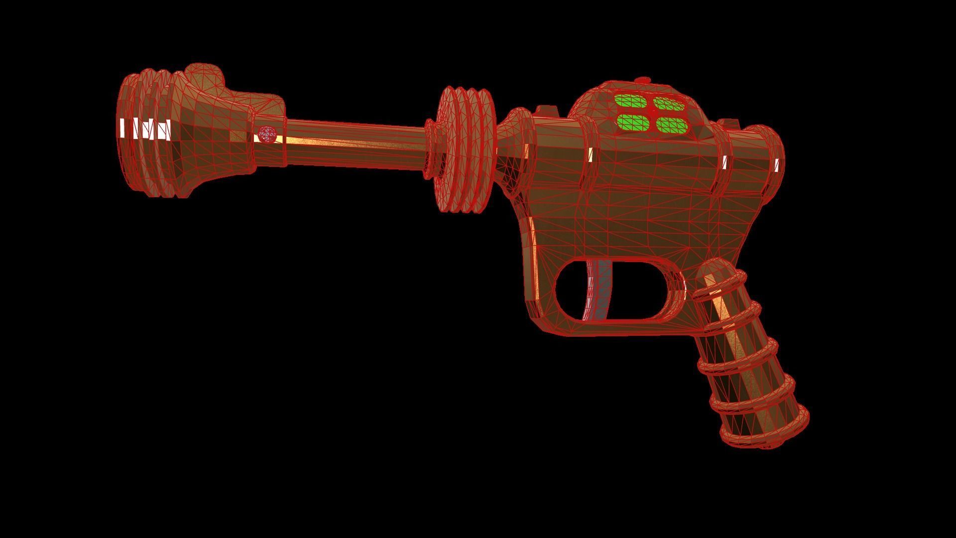 Low Poly Futuristic Raygun 3D Model Low-poly 3D model_9