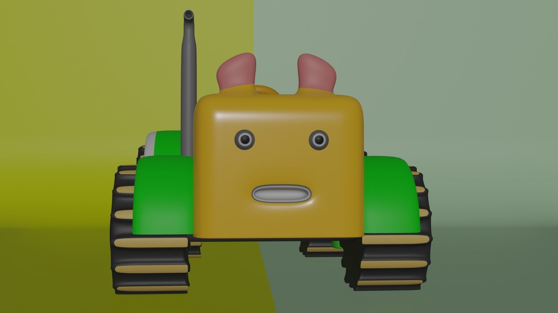 cartoon tractor  3D model_1
