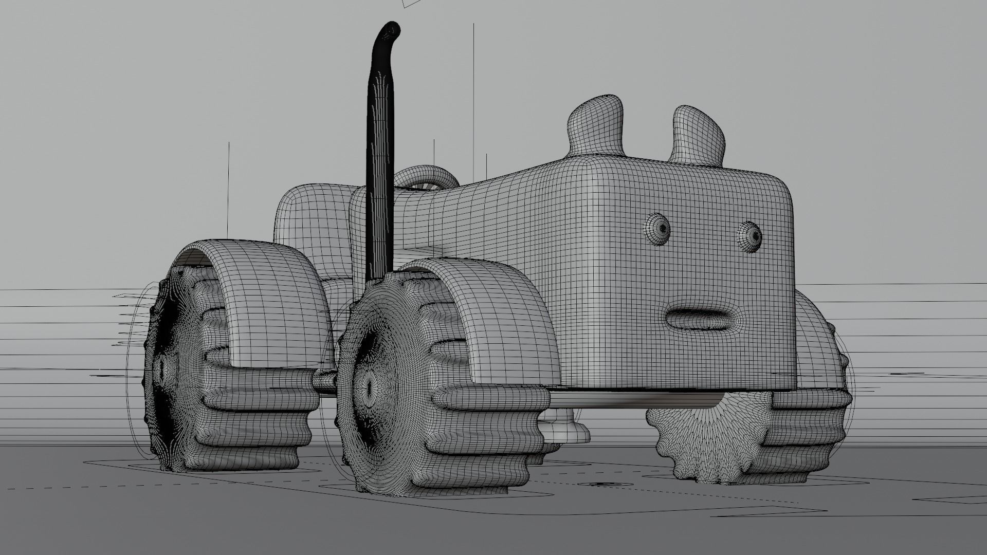 cartoon tractor  3D model_6
