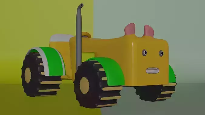 cartoon tractor  3D model