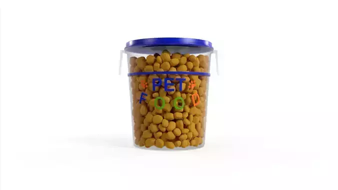 Model of Pet Food in Plastic Container Low-poly 3D model