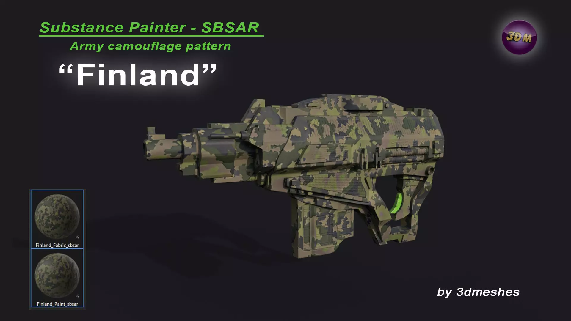 Finland - Army Camouflage Pattern - SBSAR Material 3D model