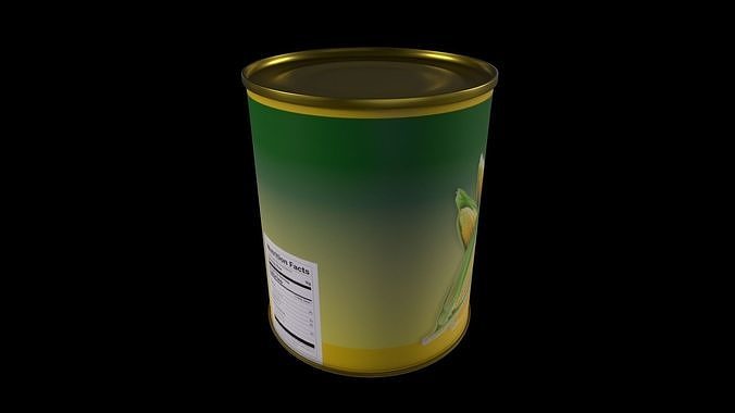 Other preserved vegetables and mixtures-Canned Sweet Corn Low-poly 3D model 3