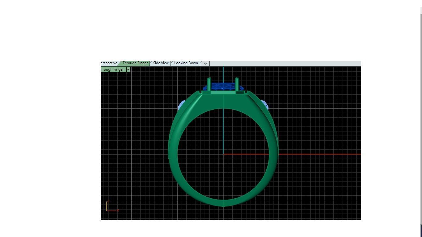 Men ring with oval stone 3D print model_4
