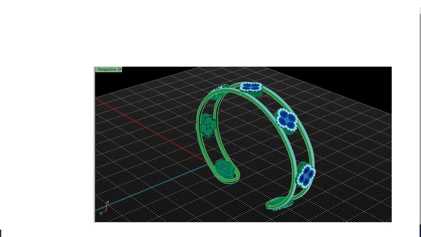 bracelet diamond 3D print model_2