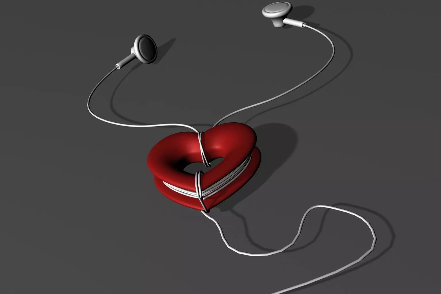 Heart Cord wrap 3D print model